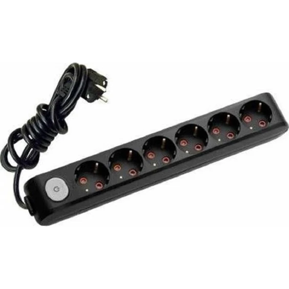 Viko 6lı Uzatma Priz Viko Anahtarlı Siyah 5 Metre ürün görseli