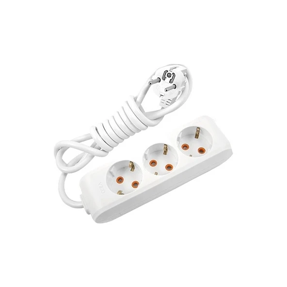 Viko 2 Metre Kablolu Topraklı Çocuk Korumalı Üçlü Priz ürün görseli