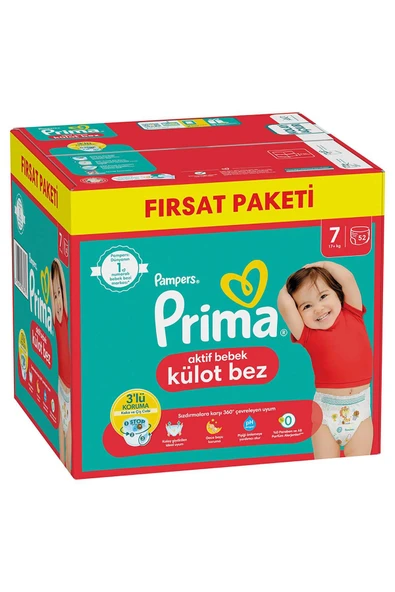 Prima Külot Bebek Bezi Beden:7 (15 KG) Xxl 52 Adet Fırsat Pk - Resim 2