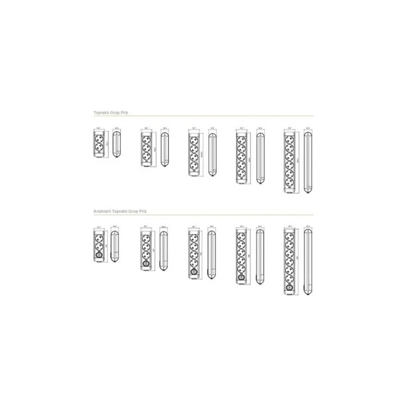 Viko 5'li 2metre Anahtarlı Siyah Priz 90137502 - Resim 3