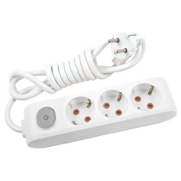 Viko 3'lü Priz 5 Metre Anahtarlı Topraklı Çocuk Kilitli ürün görseli