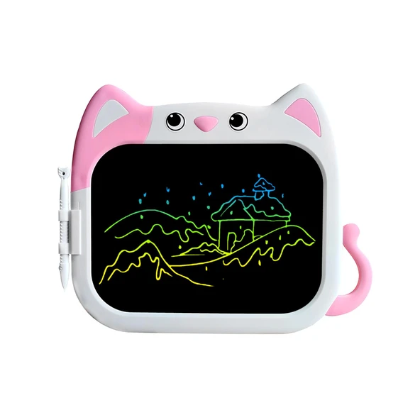 House Pratik HP66 Pilli Figürlü LCD Ekran Elektronik Yazı Tahtası 10 İnç Pembe