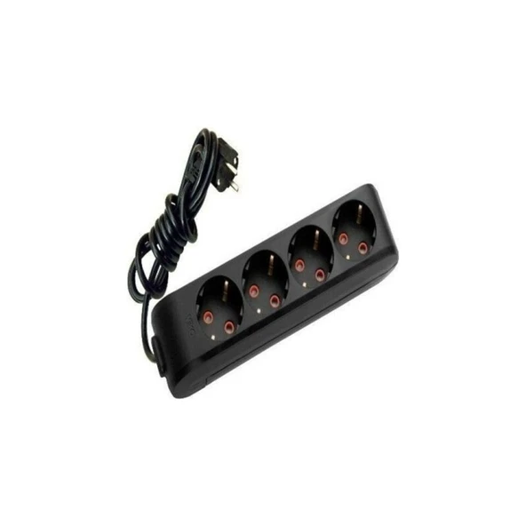Viko 4lü 2metre Siyah Grup Priz 90133402 - 1