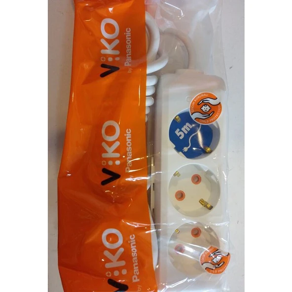 Viko 3'lü Çocuk Korumalı Topraklı Uzatma Kablolu Grup Priz 2 m - Resim 2