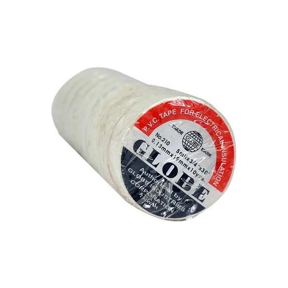 Globe Elektrikçi Bandı Izole Bant Beyaz 10 Adet 19 mm Hızlı Kargo - 1