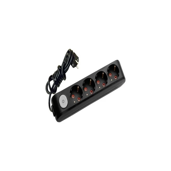 Viko 4lü 3metre Siyah Anahtarlı Grup Priz 90137403 ürün görseli