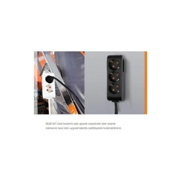 Viko Siyah 2'li 3metre Grup Priz 90133203 - Resim 2