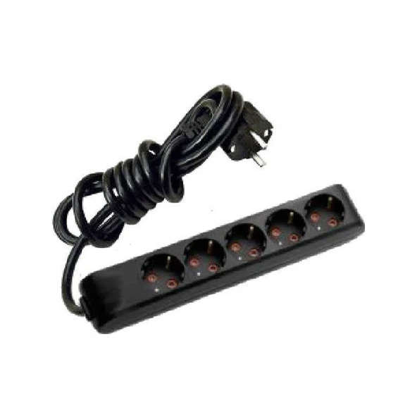 Viko Multi-Let Siyah Beşli Priz Topraklı 2 m Çocuk Korumalı ürün görseli