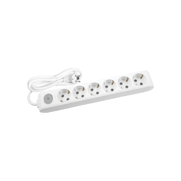 Viko ML-90117602 Multi-Let 6lı Anahtarlı Çocuk Korumalı Topraklı 2 Metre Kablolu Grup Priz - 1