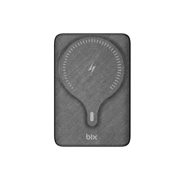 Bix PB105 10000mAh PD20W Type-C USB-A SCP 22.5W ve 15W Kablosuz Hızlı Şarj Destekli Powerbank Siyah - 2