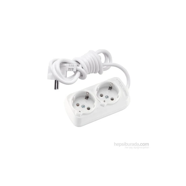 Viko Multi-Let İkili Priz Topraklı Kablolu Çocuk Korumalı 1 Metre-Beyaz 90113201 ürün görseli