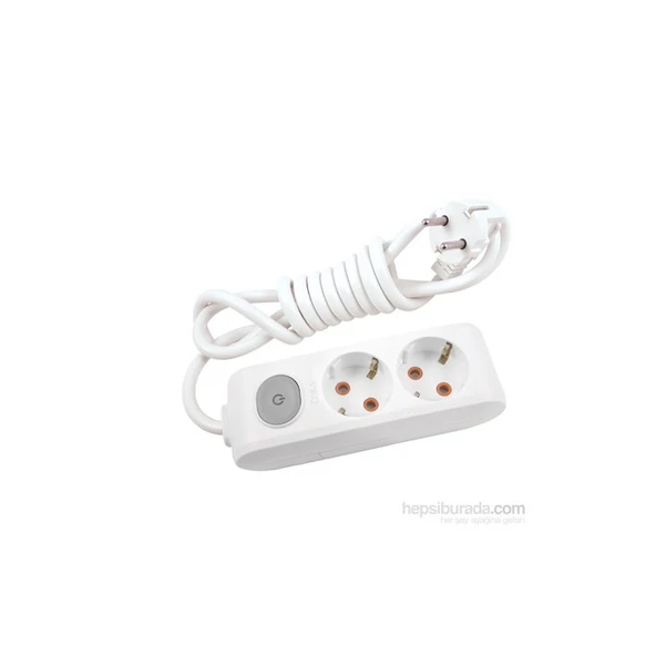 Viko Multi-Let İkili Priz Anahtar Topraklı Kablolu Çocuk Korumalı 3 Metre-Beyaz 90117203 - 1