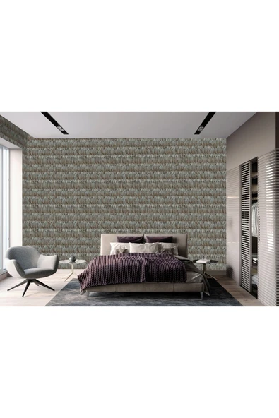 Adawall Tropicano Modern Kuş Tüyü Desenli Duvar Kağıdı 9913-5, Kahverengi | Ce, Iso 9001, Iso 10002 - 4