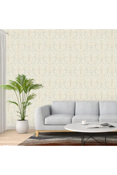 Adawall Tropicano Renkli Damask Desen Duvar Kağıdı 9901-2: Krem | Ce, Iso 9001, Iso 10002, Iso 14001 - Resim 3