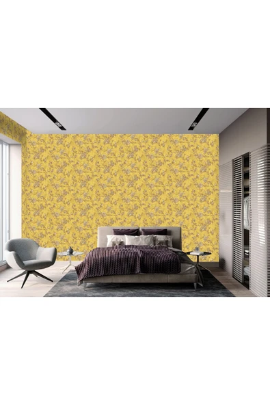 Adawall Tropicano Çiçek Desenli Trend Duvar Kağıdı 9914-4, Sarı | Ce, Iso 9001, Iso 10002 - 6