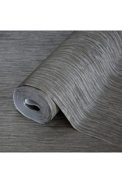 Adawall Textured Plain Wallpaper Duvar Kağıdı, Koyu, Gri, Gümüş- Ephes 6801-8, 10,60 M² - Resim 3