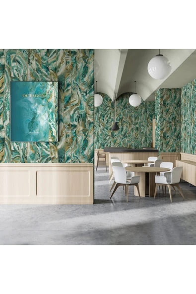 Adawall Octagon 1201-4 Modern Mermer Duvar Kağıdı (mavi) ürün görseli