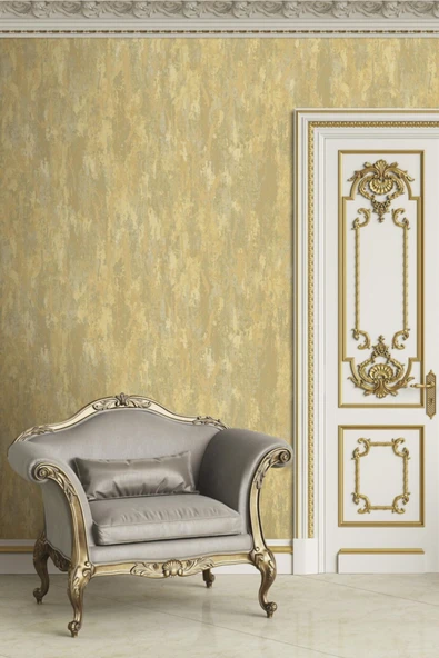 Adawall Seven 7809-3 Kendinden Desenli Düz Sade Simli Duvar Kağıdı - 2