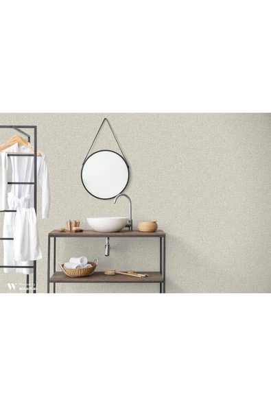 Adawall Roka 23109-2 Krem Rengi Üzeri Gri Kabartmalı Duvar Kağıdı 16,50m2 ürün görseli