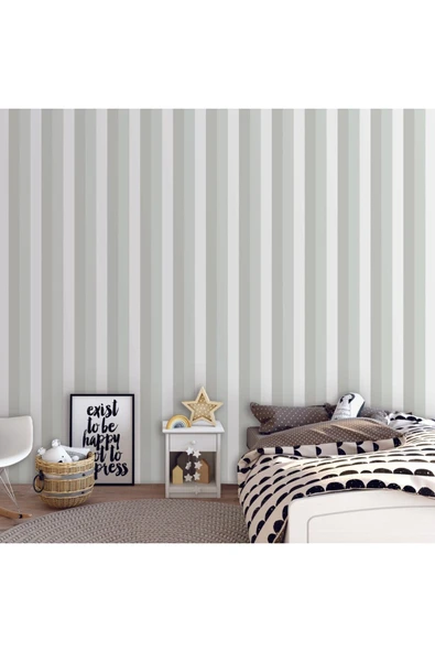 Adawall Bulut ve Çizgili Minimal Duvar Kağıdı - Adakids 8916-1 ürün görseli