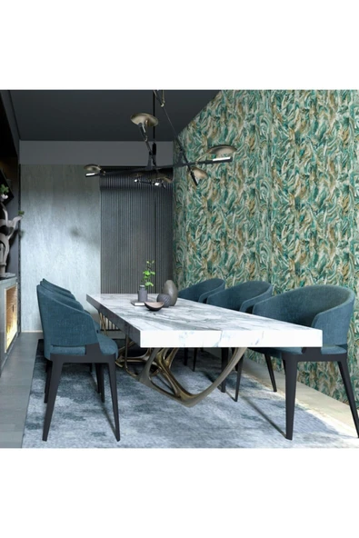 Adawall Octagon 1201-4 Modern Mermer Duvar Kağıdı (mavi) - Resim 2