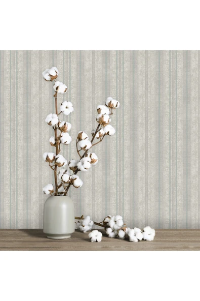 Adawall Octagon 1208-2 Çizgili Kabartma Desenli Duvar Kağıdı 10 M² - 1