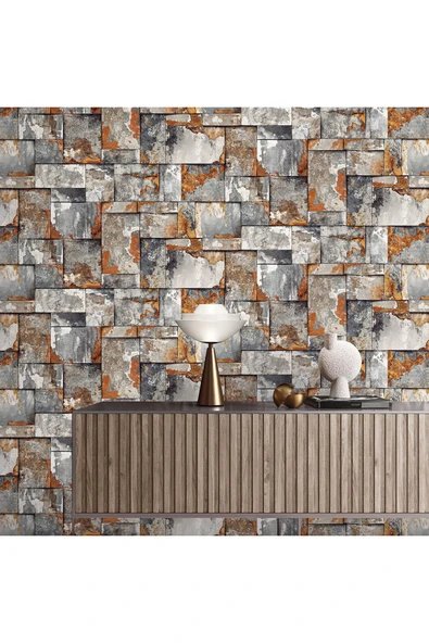 Adawall Roka 23106-4 Doğal Taş Desenli Düz Sade Duvar Kağıdı