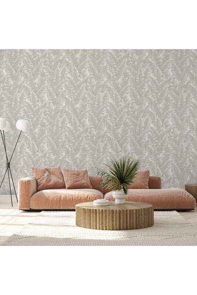 Adawall Vera 1507-1 Soft Beyaz Yapraklı Duvar Kağıdı 16,5 M2 - 1