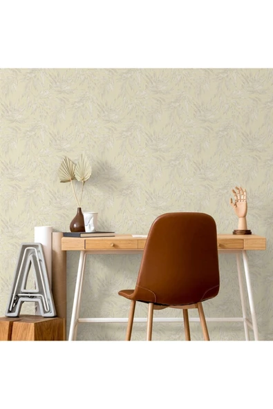 Adawall Yaprak Desenli Duvar Kağıdı, Beyaz, Ephes 1012-1, 10,60 M² - 2