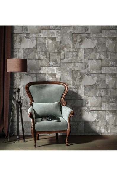 Adawall Roka 23106-2 Doğal Taş Desenli Düz Sade Duvar Kağıdı
