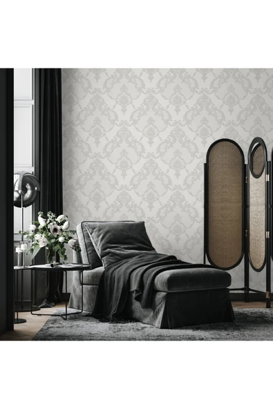 Adawall Dante 1403-2 Damask Desenli Duvar Kağıdı (gri) - 1