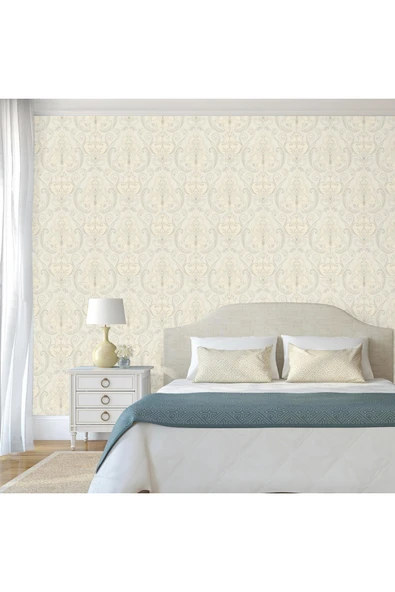Adawall Tropicano Renkli Damask Desen Duvar Kağıdı 9901-2: Krem | Ce, Iso 9001, Iso 10002, Iso 14001 - Resim 5