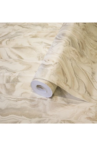 Adawall Octagon 1201-2 Modern Mermer Duvar Kağıdı Krem - Resim 3