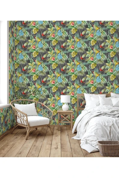 Adawall Papağan ve Tropikal Bitkili Trend Duvar Kağıdı- 9905-4 | Ce, Iso 9001, Iso 10002, Iso 14001 - Resim 5