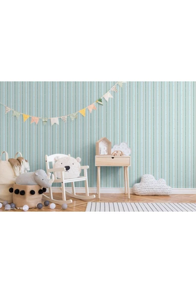 Adawall Adakids 8928-2 Genç Çocuk Çizgili Desenli Duvar Kağıdı - 2