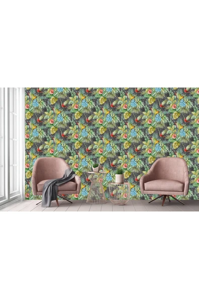 Adawall Papağan ve Tropikal Bitkili Trend Duvar Kağıdı- 9905-4 | Ce, Iso 9001, Iso 10002, Iso 14001 - Resim 2