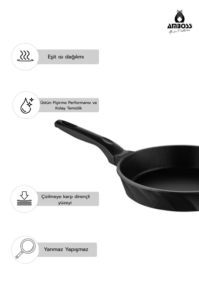 Vento 3 Parça Döküm 26 cm Tava 18-20 cm Sahan Seti - Resim 2