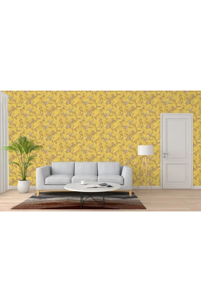 Adawall Tropicano Çiçek Desenli Trend Duvar Kağıdı 9914-4, Sarı | Ce, Iso 9001, Iso 10002 - 3