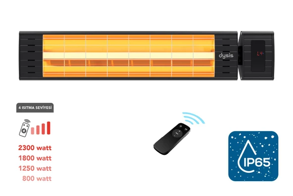 Art Plus Karbon Serisi IP65 Suya-Toza Dayanıklı 2300 W Siyah Uzaktan Kumandalı İç/Dış Mekan Isıtıcı ürün görseli 1