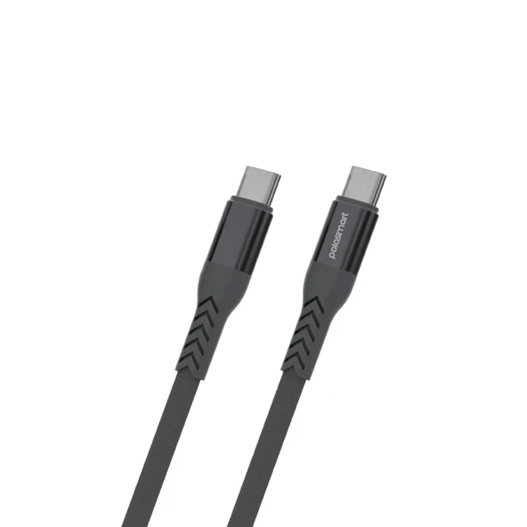 Polosmart PBS421 Hızlı 65W Type-C to Type-C Şarj ve Data Kablosu 1.2 Metre Gri