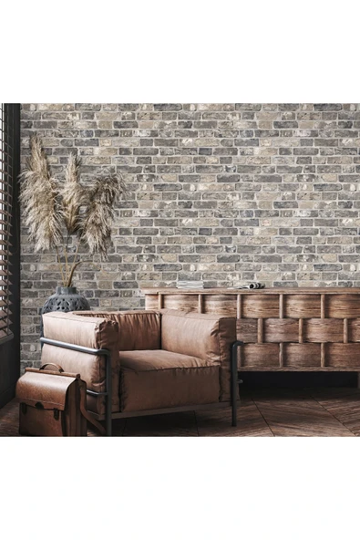 Adawall ROKA 23104-3 TAŞ DESENLİ KAHVERENGİ DUVAR KAĞIDI 16,5 m2 - 1