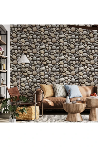 Adawall Roka 23113-3 Doğal Taş Desenli Düz Sade Duvar Kağıdı