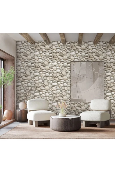 Adawall ROKA 23113-1 Modern Çakıl Taşları Desenli Duvar Kağıdı 16,5m2 - 4