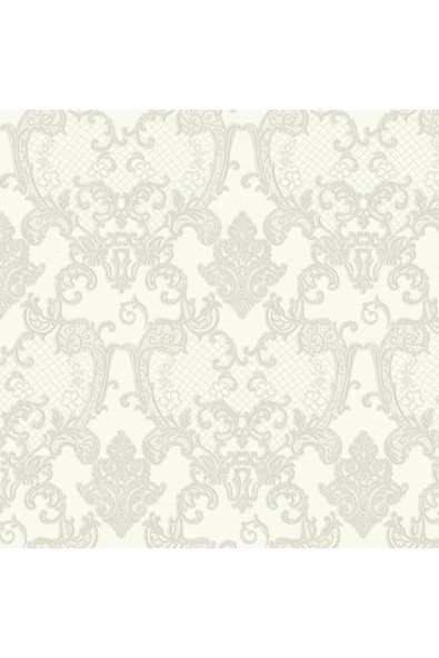 Adawall Dante Seri Damask Desenli Duvar Kağıdı 1411-1 : Beyaz - 3