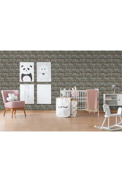 Adawall Tropicano Modern Kuş Tüyü Desenli Duvar Kağıdı 9913-5, Kahverengi | Ce, Iso 9001, Iso 10002 - 7