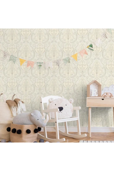 Adawall Tropicano Renkli Damask Desen Duvar Kağıdı 9901-2: Krem | Ce, Iso 9001, Iso 10002, Iso 14001 - Resim 8