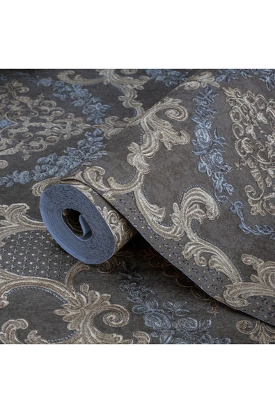 Adawall Damask Pattern Wallpaper - Duvar Kağıdı, Kahverengi - Ephes 6802-5, 10,60 M² - 3
