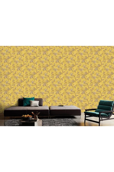 Adawall Tropicano Çiçek Desenli Trend Duvar Kağıdı 9914-4, Sarı | Ce, Iso 9001, Iso 10002 - 5