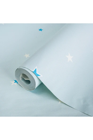 Adawall Adakids 8913 Serie Gece Parlayan Yıldız Desenli Çocuk Odası Duvar Kağıdı 8913-1 - 4
