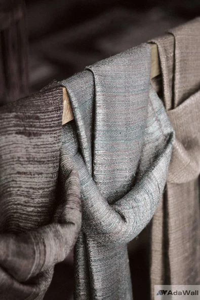 Adawall Alfa Kumaş Desen Duvar Kağıdı 3711-6, Koyu Gri, 16,50 M² Silinebilir | Ce, Iso 9001, Iso 10002 - Resim 3